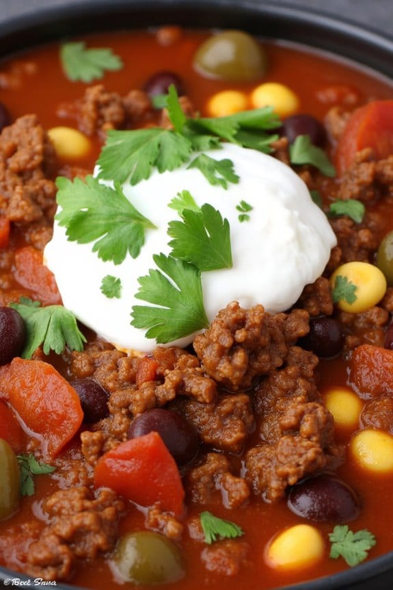 hearty southwestern beef chili