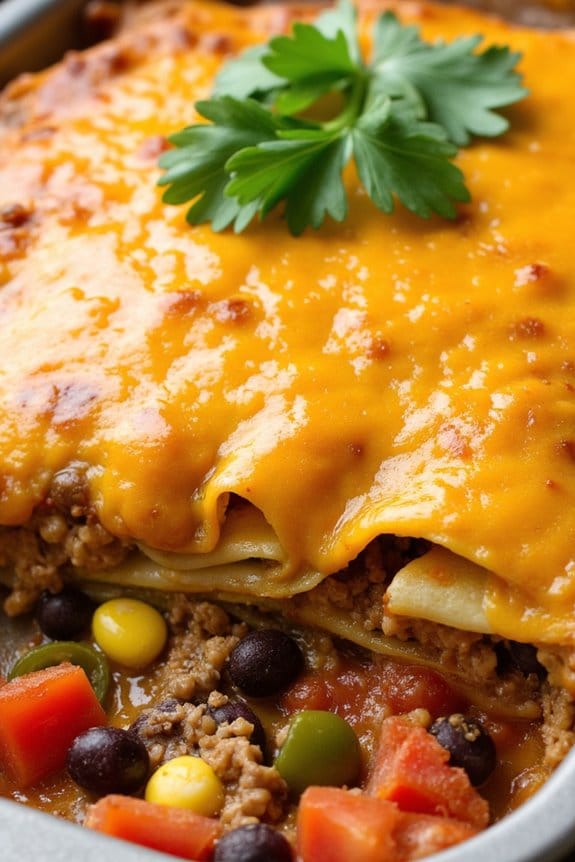 hearty southwestern enchilada casserole