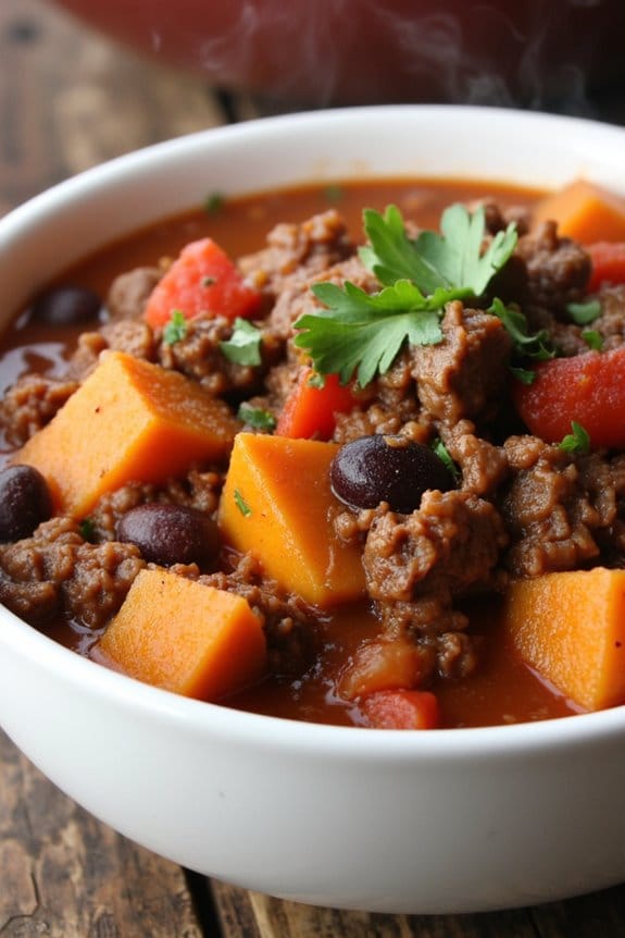 hearty sweet potato chili