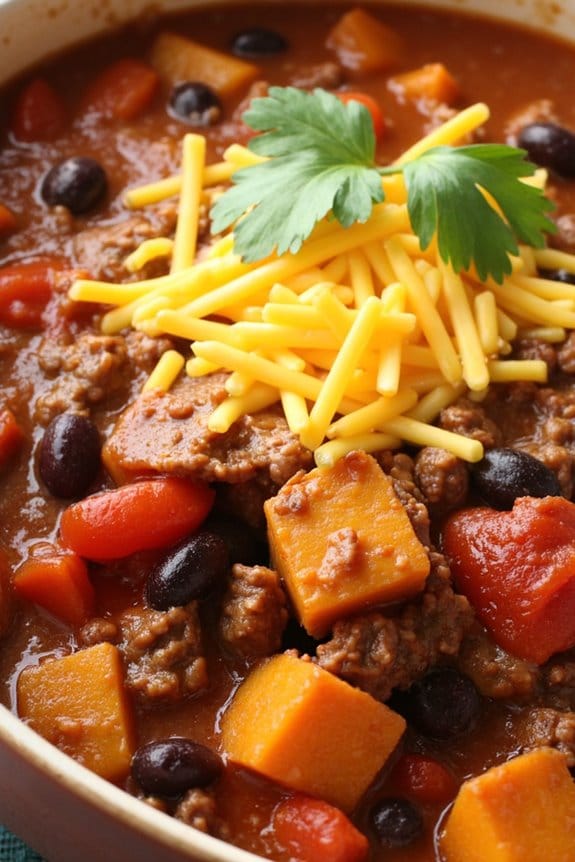 hearty sweet potato chili