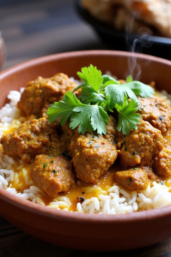 indian inspired lamb curry bowls