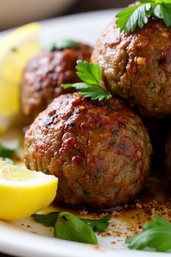 juicy spiced lamb meatballs