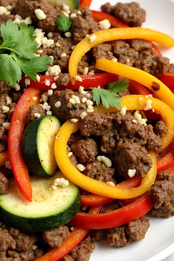 keto ground lamb stir fry