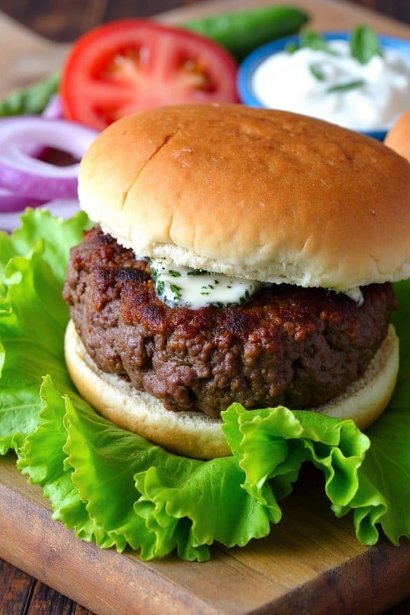 keto lamb feta burgers