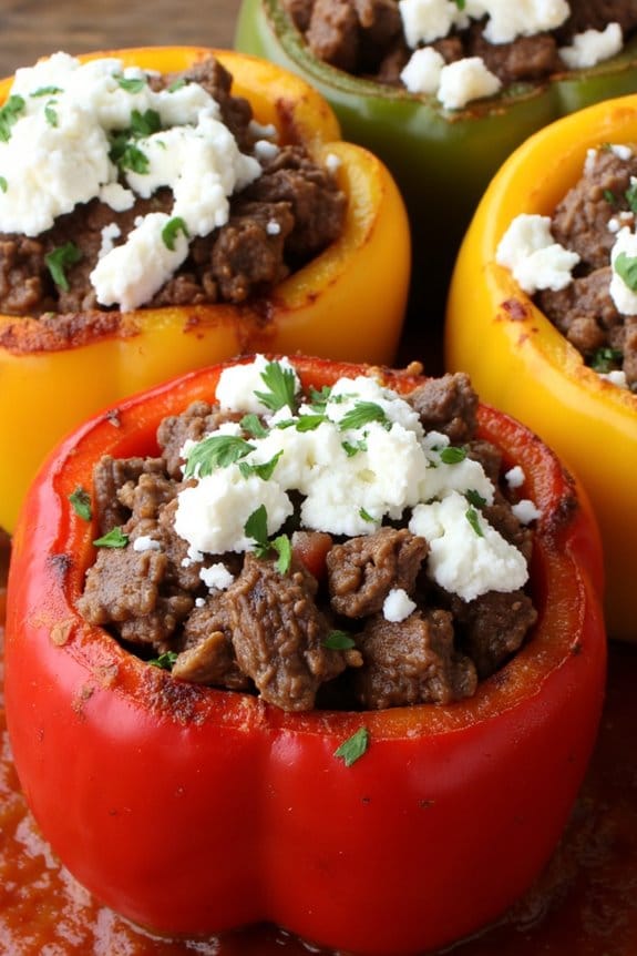 lamb and feta stuffed peppers