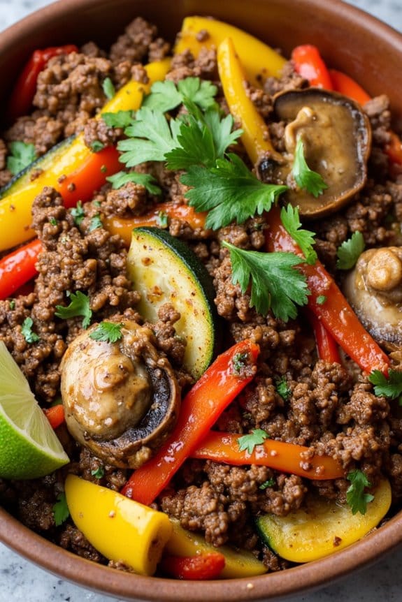 lamb and mushroom stir fry