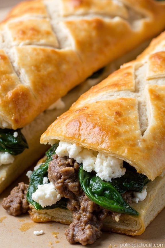 lamb and spinach phyllo delight
