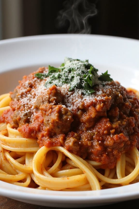 lamb bolognese with red wine
