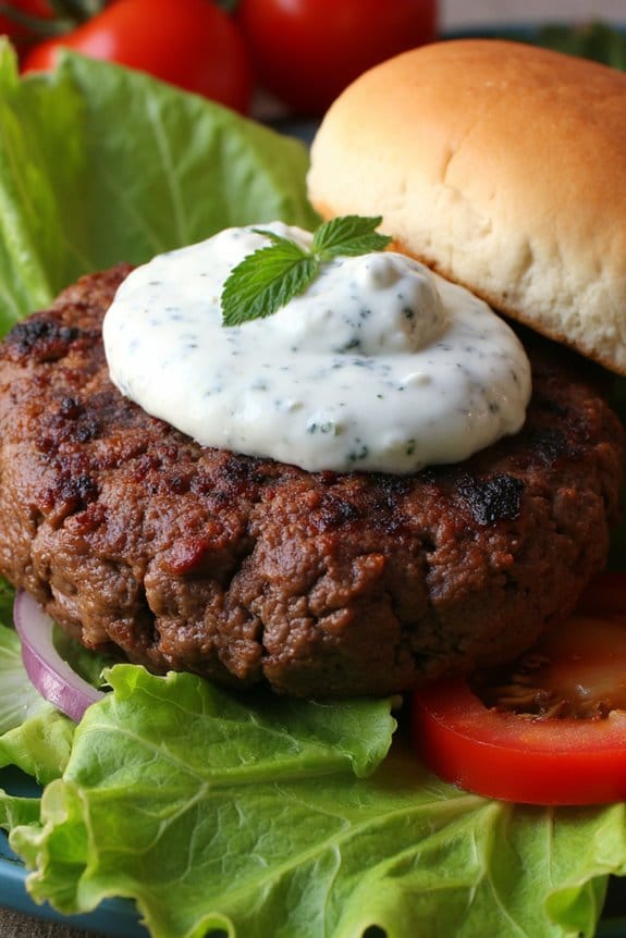 lamb burgers with mint yogurt