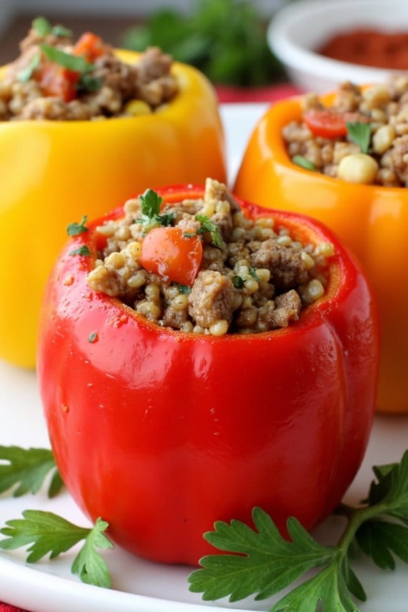 lamb quinoa stuffed peppers recipe