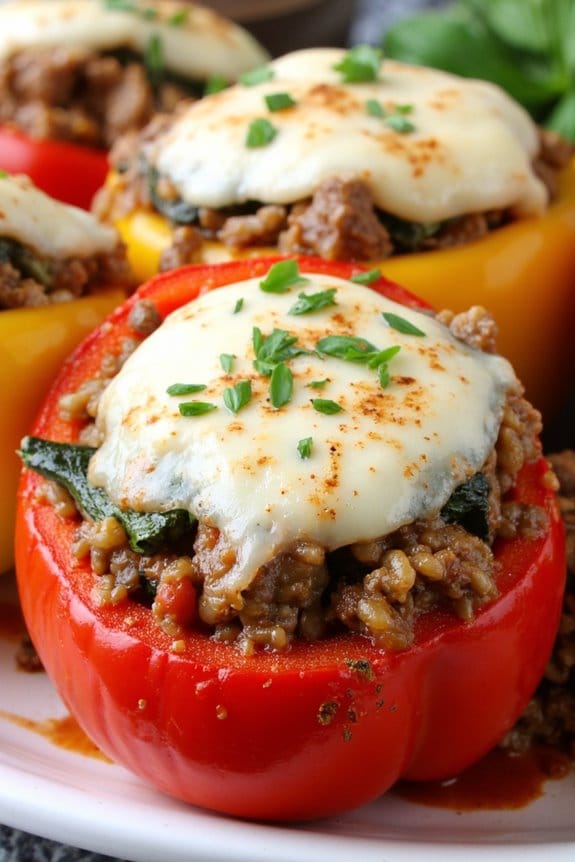 lamb spinach stuffed peppers recipe