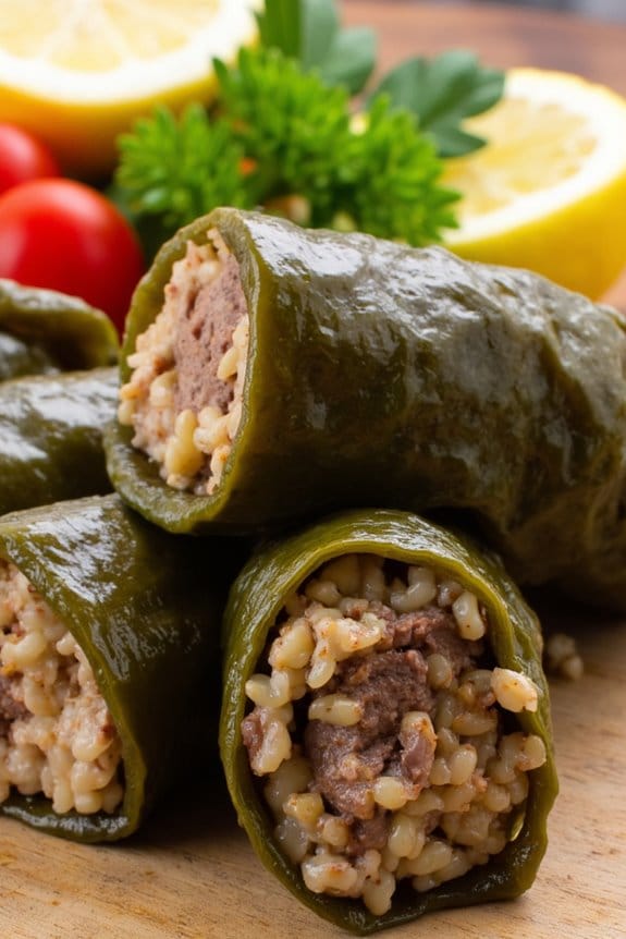 lamb stuffed grape leaves recipe