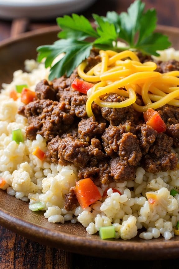 low carb beef cauliflower delight