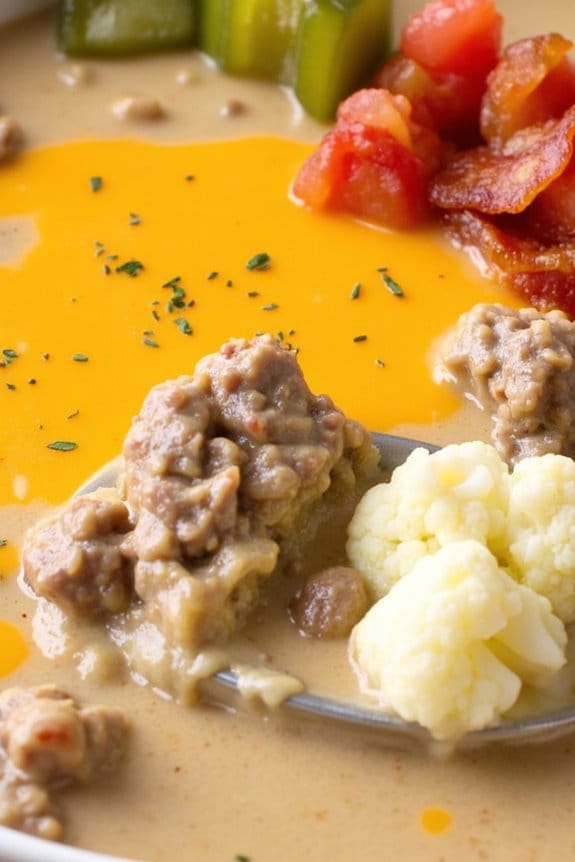 low carb creamy cheeseburger soup