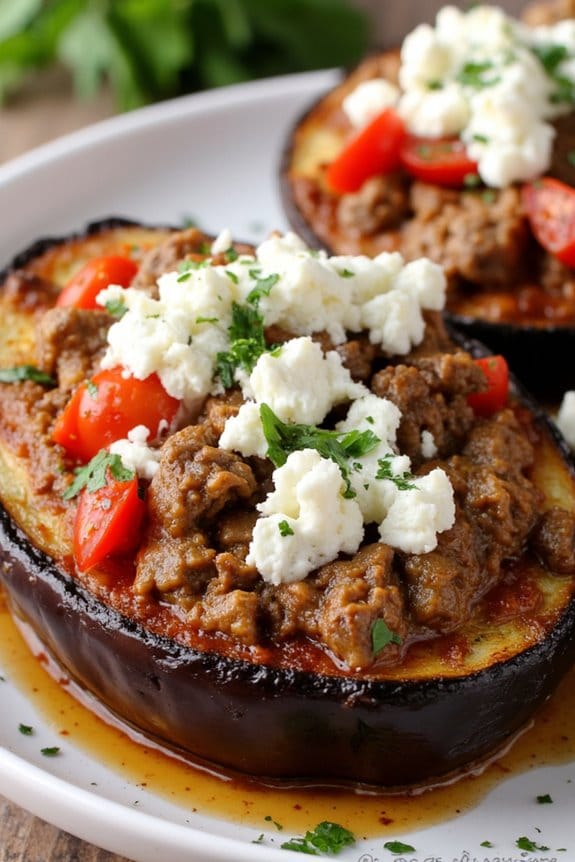 mediterranean lamb feta eggplants