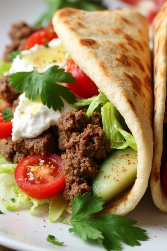 mediterranean lamb filled pita pockets