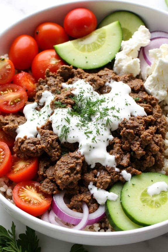 mediterranean lamb gyro bowl