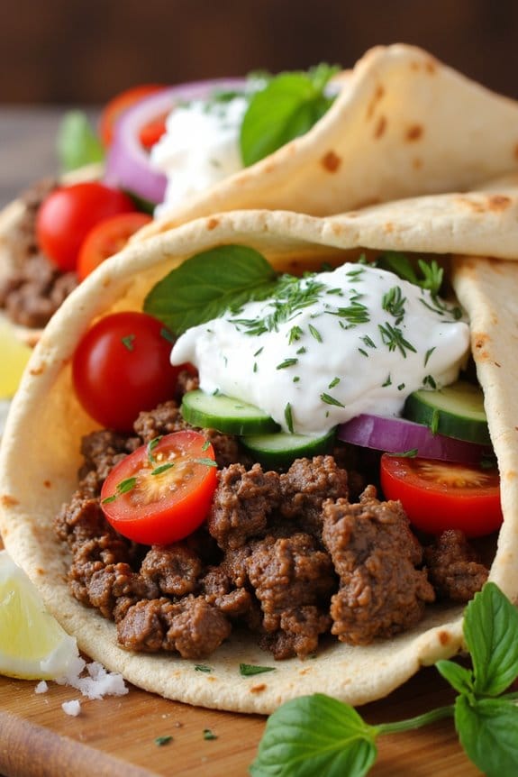 mediterranean lamb gyros wraps