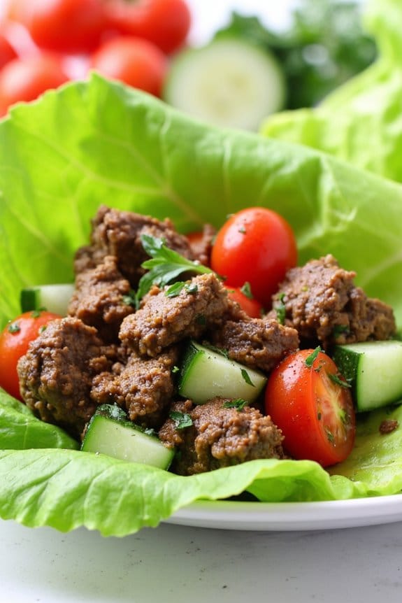 mediterranean lamb lettuce wraps