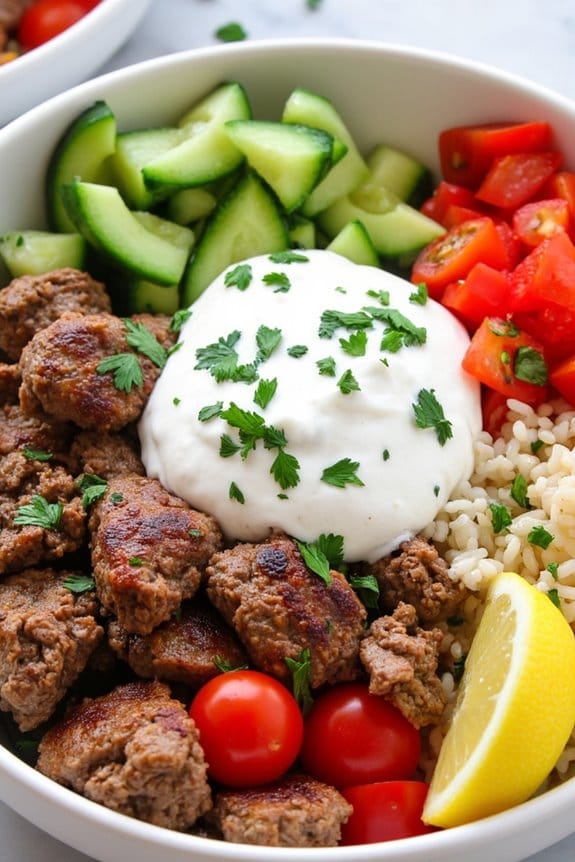 middle eastern lamb bowls