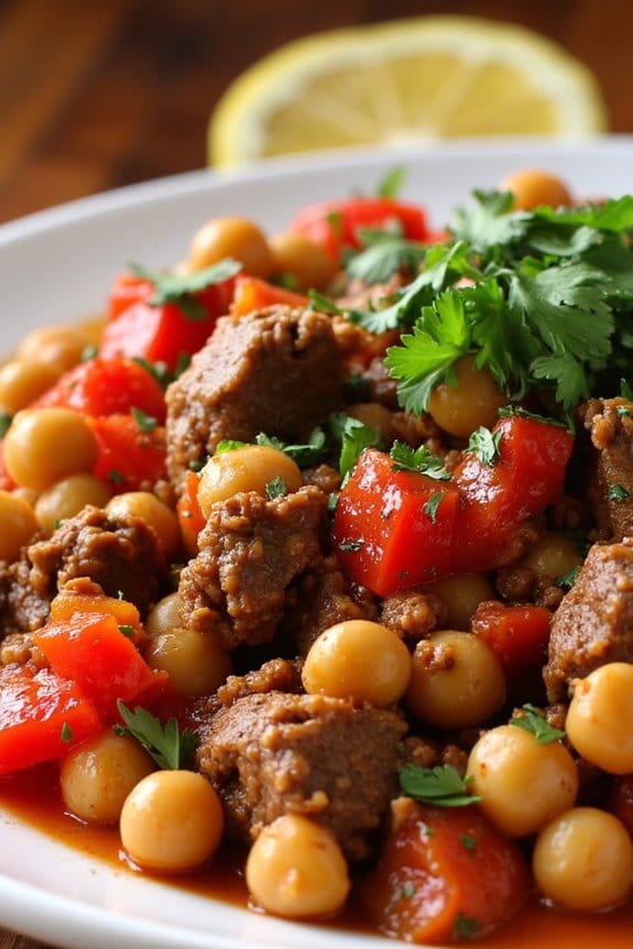 moroccan lamb chickpea dish