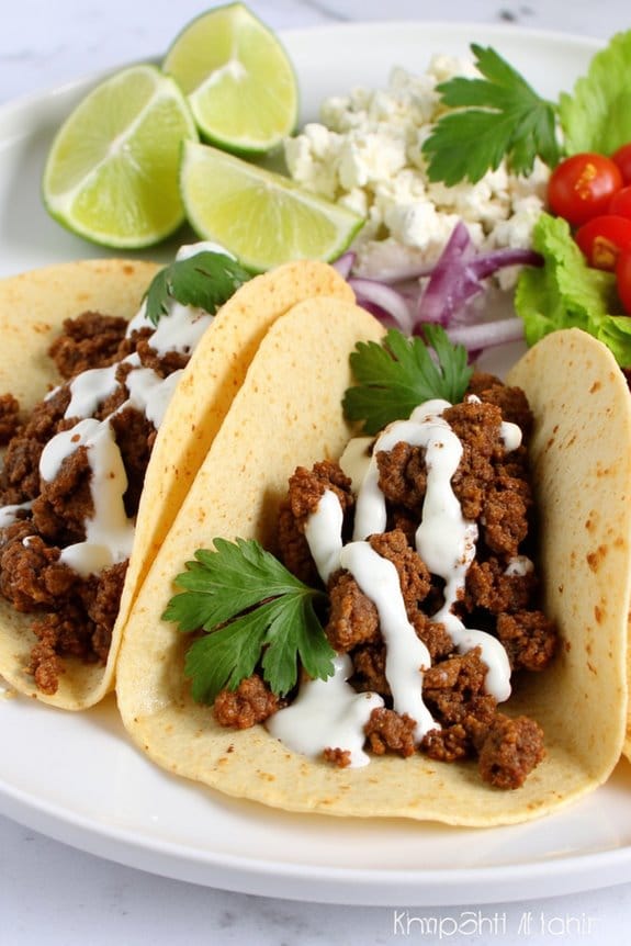 moroccan spiced ground lamb tacos