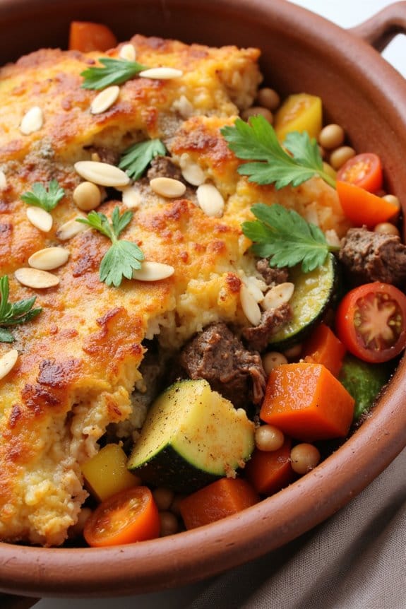 moroccan spiced lamb vegetable bake