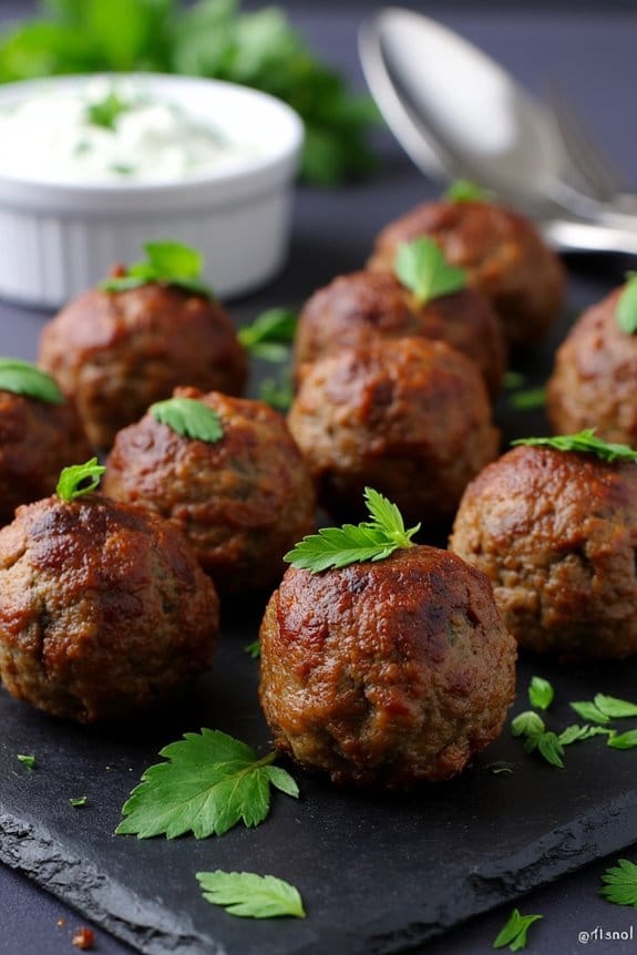 perfectly shaped lamb meatballs