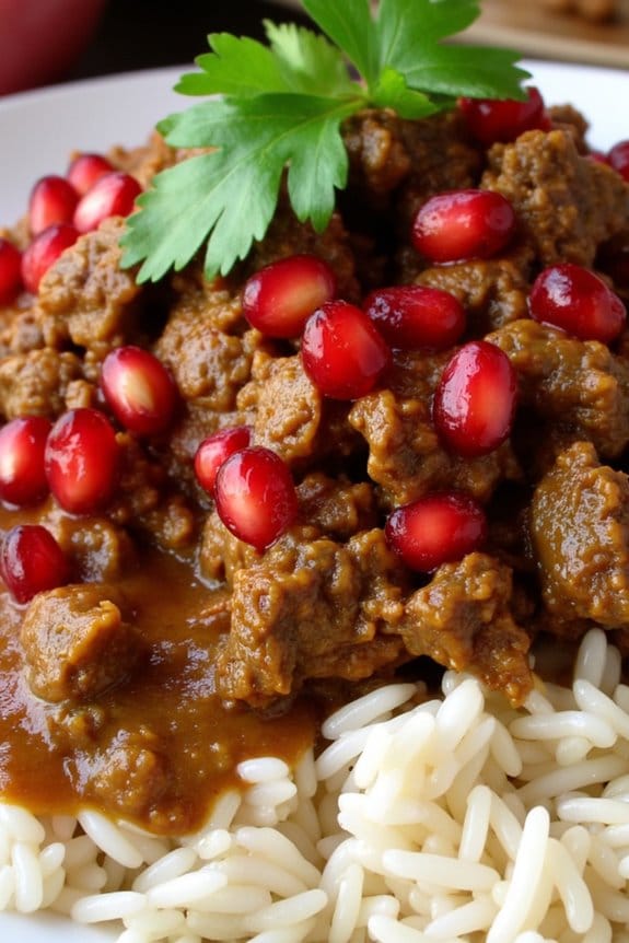 pomegranate infused lamb curry