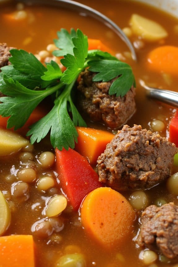 quick lamb and lentil soup
