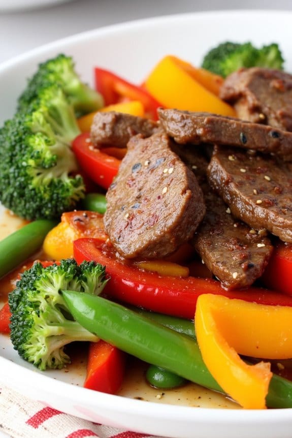quick lamb veggie stir fry