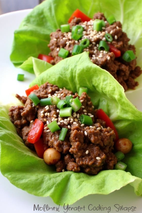 savory asian beef wraps