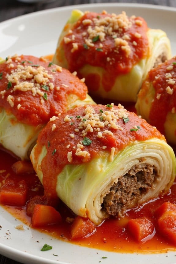 savory lamb stuffed cabbage