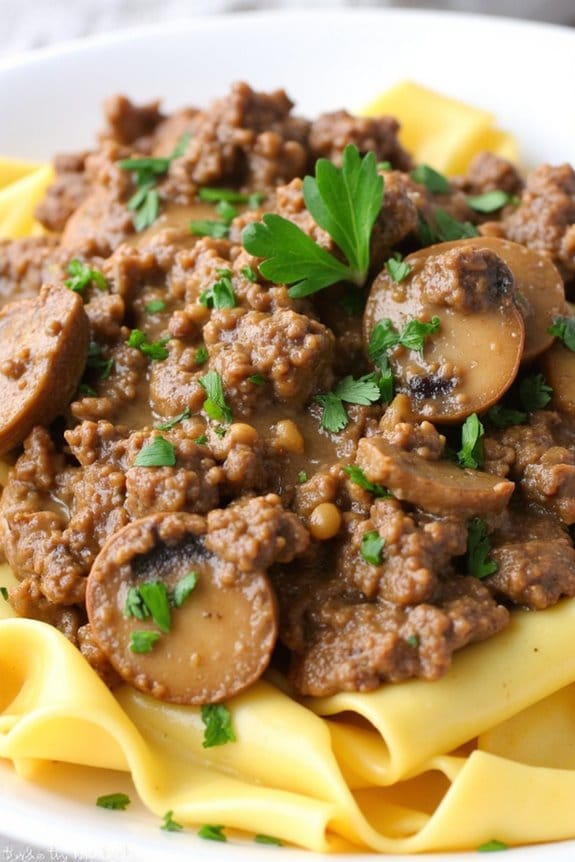 savory slow cooker stroganoff