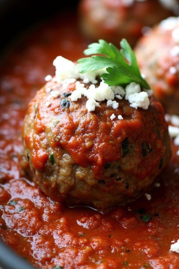 slow cooker lamb meatballs