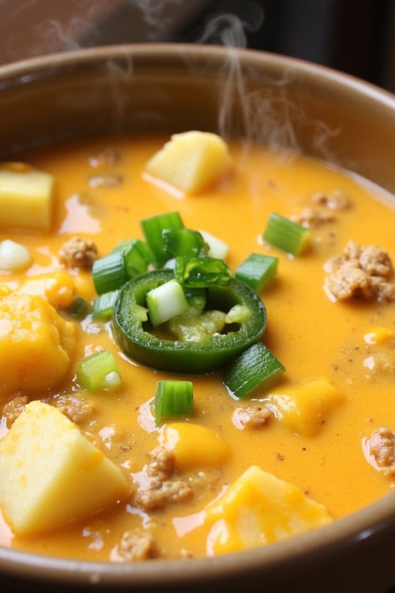 spicy cheeseburger soup recipe