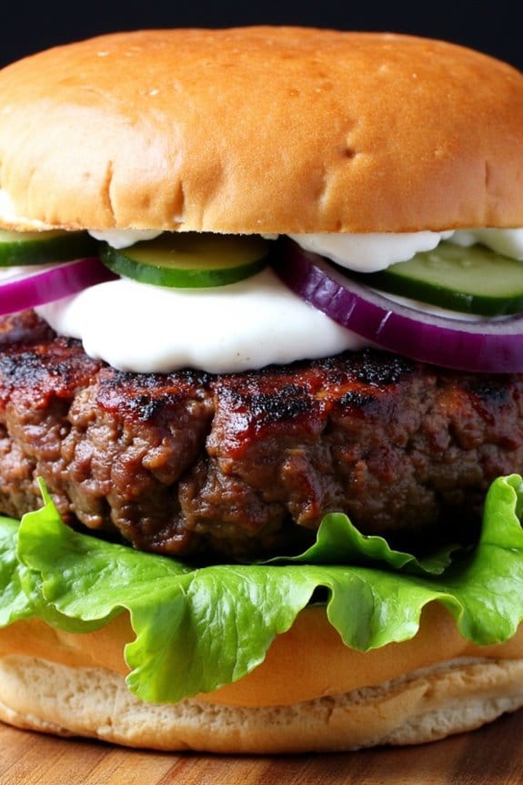 spicy harissa lamb burger