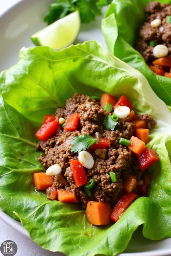 spicy lamb lettuce wraps