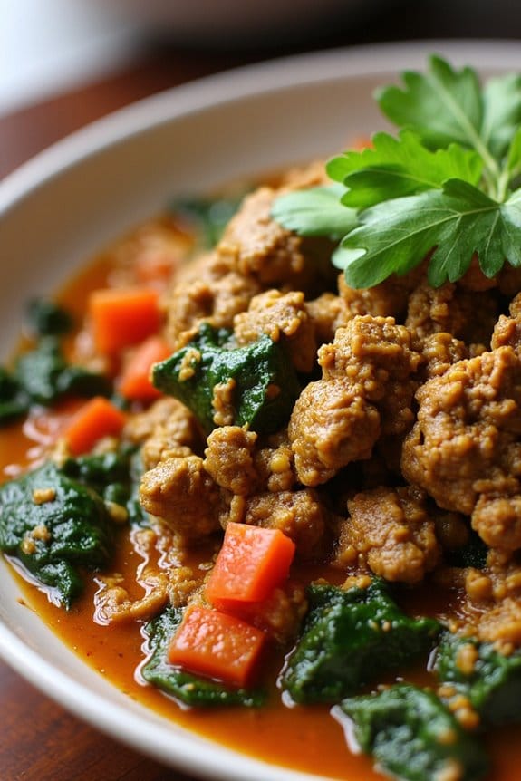 spicy lamb spinach curry