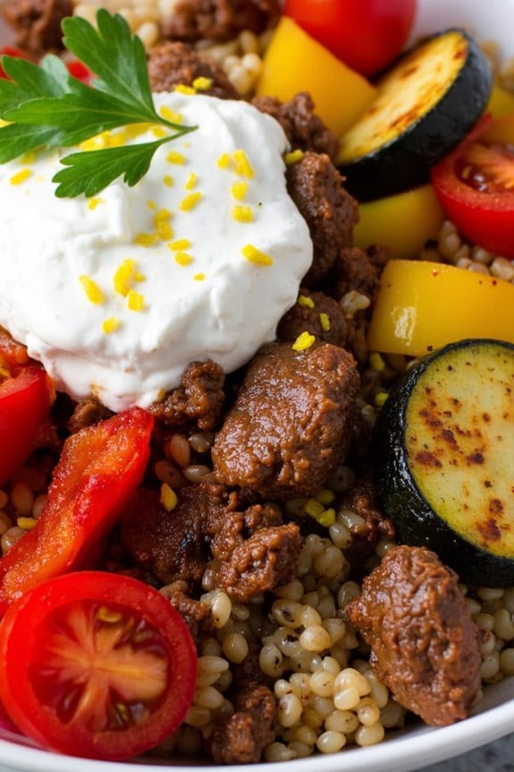 spicy lamb with roasted vegetables