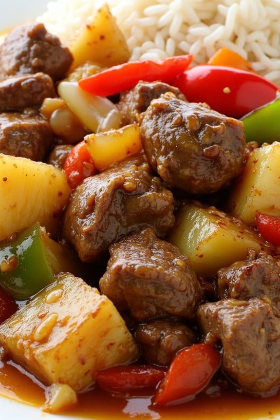 sweet and sour lamb dish