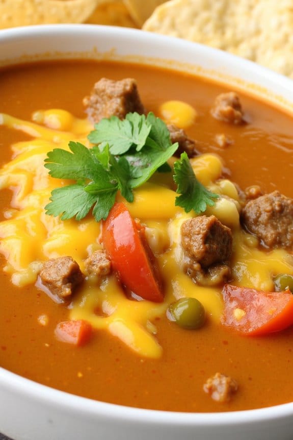 tex mex cheeseburger soup recipe