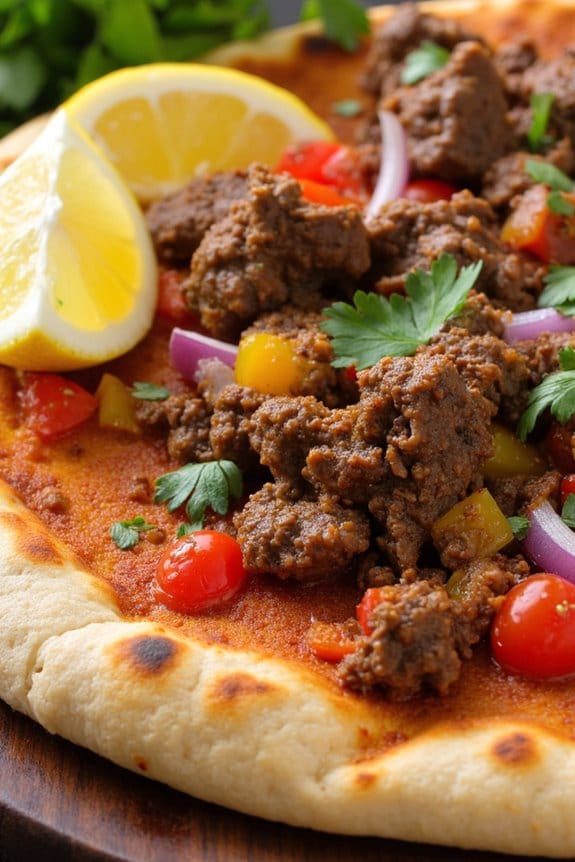 turkish pizza with lamb
