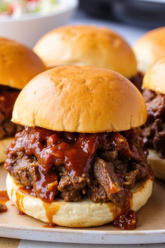 zesty barbecue beef sandwiches