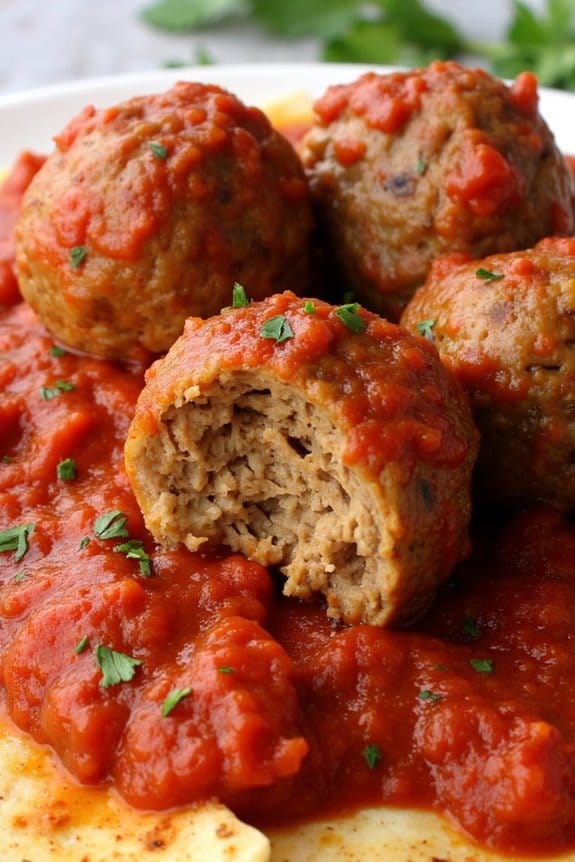 zesty meatballs in marinara