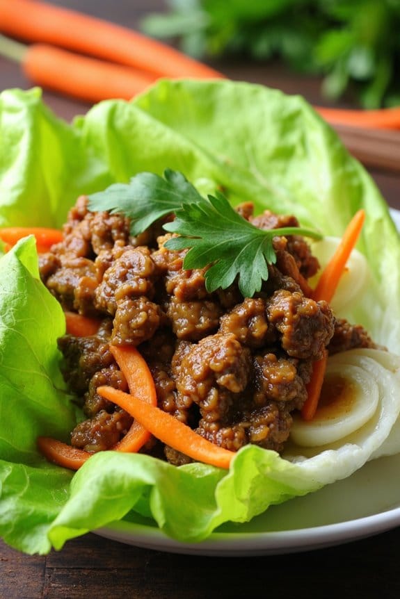 asian beef lettuce wraps