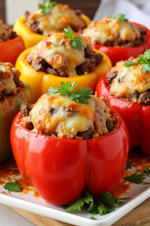 beef and potato stuffed peppers