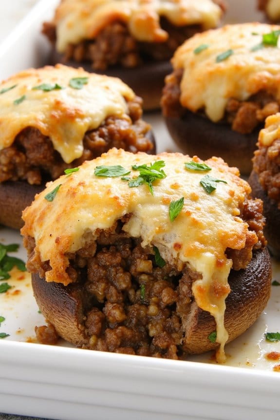 beef and quinoa stuffed mushrooms