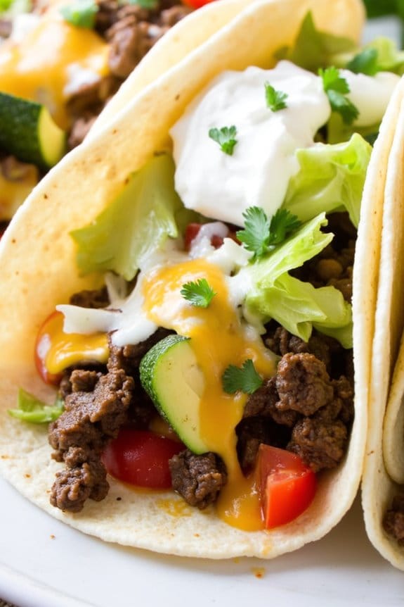 beef and zucchini tacos