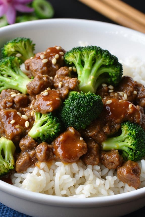 beef broccoli rice bowl recipe